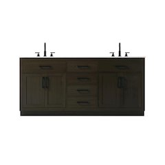 Alden 72 Inch Double Bathroom Vanity In Mocha Brown