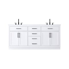 Alden 72 Inch Double Bathroom Vanity In White
