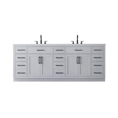 Alden 84 Inch Double Bathroom Vanity In Grey
