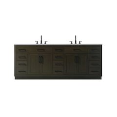 Alden 84 Inch Double Bathroom Vanity In Mocha Brown