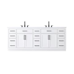 Alden 84 Inch Double Bathroom Vanity In White