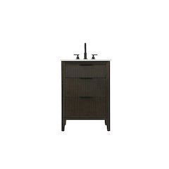 24 inch Single Bathroom Vanity in Chocolate Oak