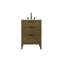 24 inch Single Bathroom Vanity in Hazel Oak