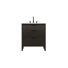 30 inch Single Bathroom Vanity in Chocolate Oak