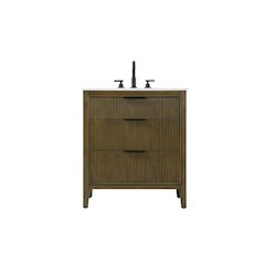 30 inch Single Bathroom Vanity in Hazel Oak