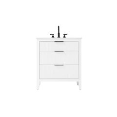 30 inch Single Bathroom Vanity in White