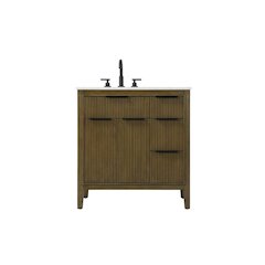 32 inch Single Bathroom Vanity in Hazel Oak
