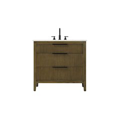 36 inch Single Bathroom Vanity in Hazel Oak