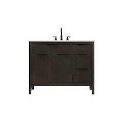 42 inch Single Bathroom Vanity in Chocolate Oak