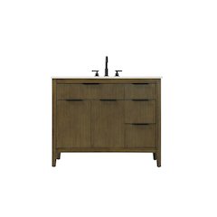 42 inch Single Bathroom Vanity in Hazel Oak