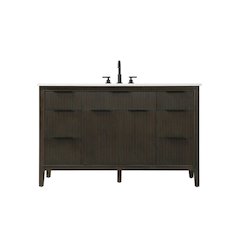 54 inch Single Bathroom Vanity in Chocolate Oak