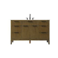 54 inch Single Bathroom Vanity in Hazel Oak