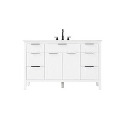 54 inch Single Bathroom Vanity in White