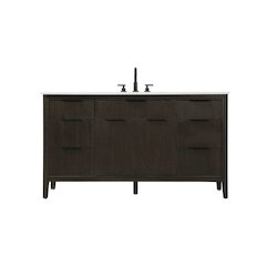 60 inch Single Bathroom Vanity in Chocolate Oak