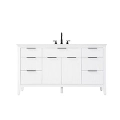 60 inch Single Bathroom Vanity in White