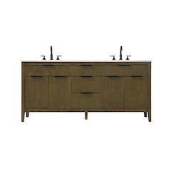 72 inch Double Bathroom Vanity in Hazel Oak