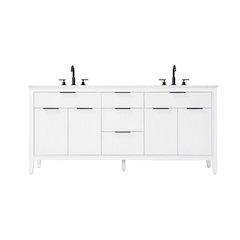 72 inch Double Bathroom Vanity in White
