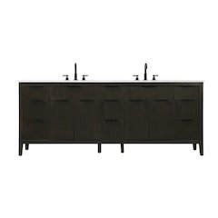 84 inch Double Bathroom Vanity in Chocolate Oak