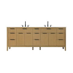 84 inch Double Bathroom Vanity in Honey Teak