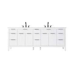 84 inch Double Bathroom Vanity in White