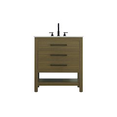 30 inch Single Bathroom Vanity in Chestnut Brown