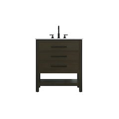 30 inch Single Bathroom Vanity in Mocha Brown