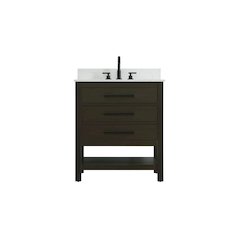 30 inch Single Bathroom Vanity in Mocha Brown with backsplash