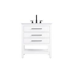 30 inch Single Bathroom Vanity in White