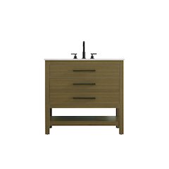 36 inch Single Bathroom Vanity in Chestnut Brown