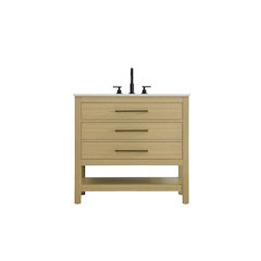 36  inch Single Bathroom Vanity in Honey Brown
