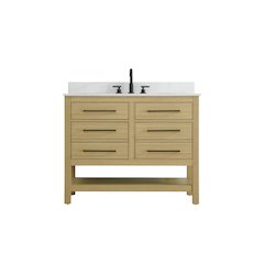42  inch Single Bathroom Vanity in Honey Brown with backsplash
