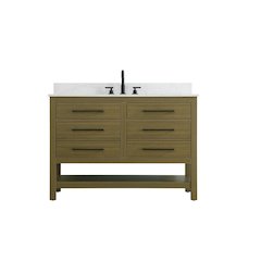 48 inch Single Bathroom Vanity in Chestnut Brown with backsplash