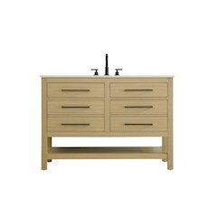 48 inch Single Bathroom Vanity in Honey Brown