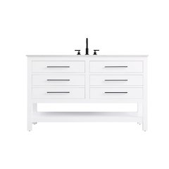 54 inch Single Bathroom Vanity in White
