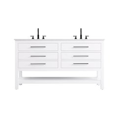 60 inch Double Bathroom Vanity in White