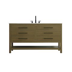 60 inch Single Bathroom Vanity in Chestnut Brown