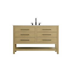 60 inch Single Bathroom Vanity in Honey Brown