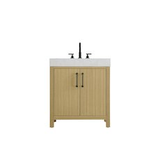30 inch Single Bathroom Vanity In Honey Brown