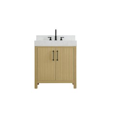 30 inch Single Bathroom Vanity In Honey Brown with backsplash