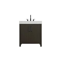 30 inch Single Bathroom Vanity In Mocha Brown