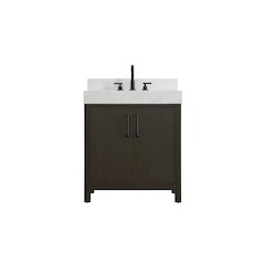 30 inch Single Bathroom Vanity In Mocha Brown with backsplash