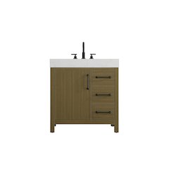 32 inch Single Bathroom Vanity In Chestnut Brown