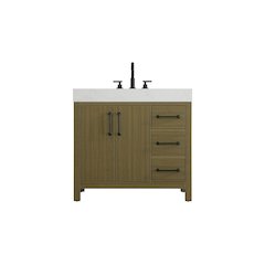 36 inch Single Bathroom Vanity In Chestnut Brown