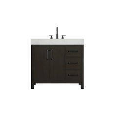 36 inch Single Bathroom Vanity In Mocha Brown