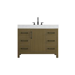 42 inch Single Bathroom Vanity In Chestnut Brown
