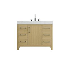42 inch Single Bathroom Vanity In Honey Brown