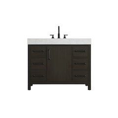 42 inch Single Bathroom Vanity In Mocha Brown