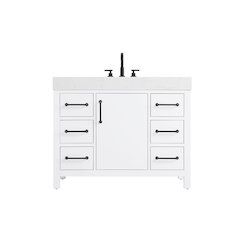 42 inch Single Bathroom Vanity In White