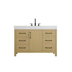 48 inch Single Bathroom Vanity In Honey Brown