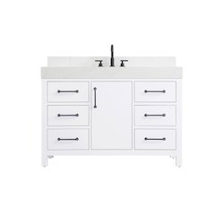48 inch Single Bathroom Vanity In White with backsplash